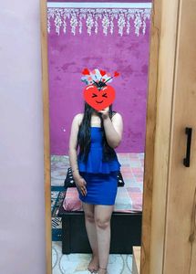 Zara Blue Peplum Style Dress