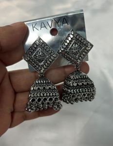 light weight Oxidized Jhumka Earrings