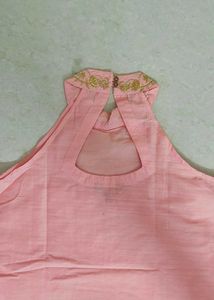 Pink Kurti Set With Kotadoria Dupatta