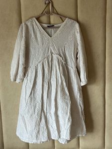 White Knee Length Dress