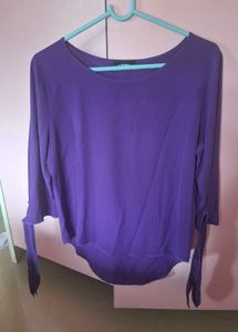 Purple Tie-Sleeve Top