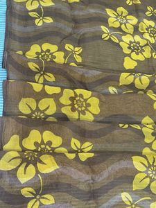 Mustard n Brown Designer Saree