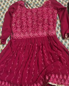 Elegant Pink Anarkali Kurta Set