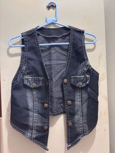 Denim Vest And A Top Combo