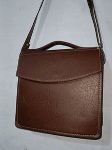 Leather office wear Brown royal look Crossbody Bag