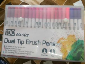 Dual Tip Brush Pens Set Of 100