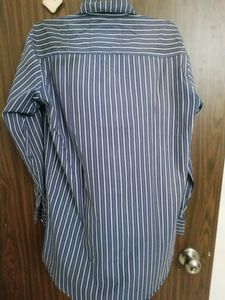 NAVY BLUE AND WHITE LINING SHIRT