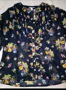 Floral Net/ Mesh Shirt-top
