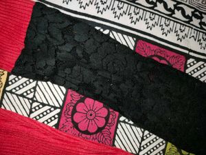 Red &amp; Black Lace Top