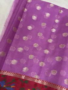 2.7 mtr banarasi zari purple fabric.
