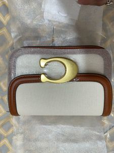 Coach Idol Canvas and Glovetanned Leather Shoulder