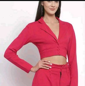Pink Cropped Blazer
