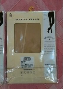 Two Stockings Black Color And Peach