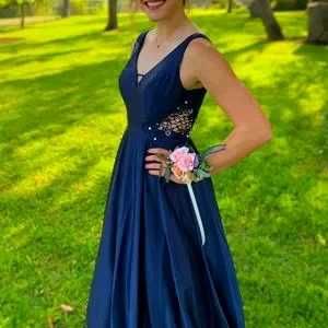 Elegant Navy Blue Gown