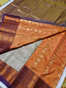 Elegant Orange Silk Saree