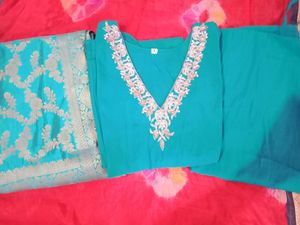 V Neck Trending Kurta Plazo Pant With Dupatta