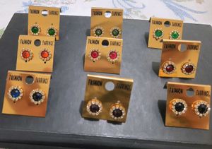 Stud Earrings: Colorful