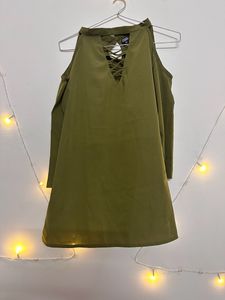 Olive Cold Shoulder Top