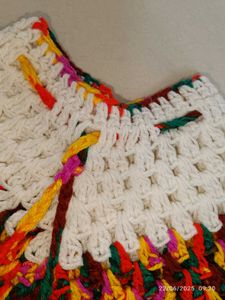 Handmade Crochet Poncho( 0-3 Age Girl )