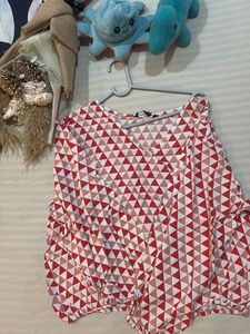 Triangle Print Blouse Top
