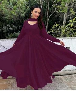 Burgundy Anarkali Dress