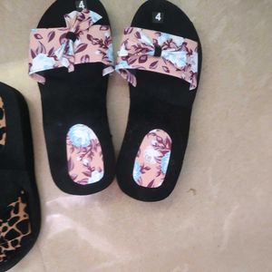 Floral &amp; Animal Print Bow Sandals