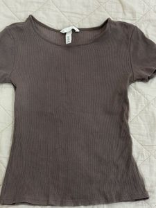 Cute Brown Fitted Top