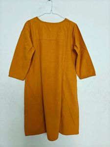 Mustard Embellished Kurta