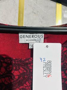 Red &amp; Black Floral Top