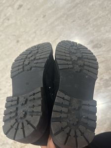 Black patch army boots