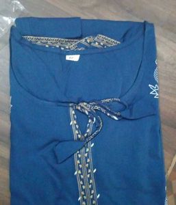Blue And Dark Green Border Kurta Combo For Girls
