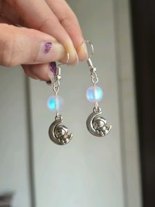 Astronaut Moon Earrings