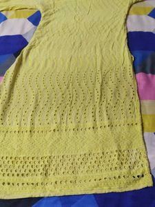 Yellow Embroidered Kurta