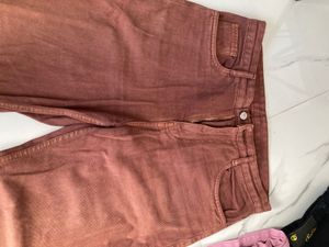 Wide Leg Brown Denim Jeans