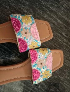 Beaded Flower Slides