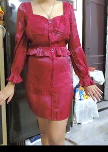 Red Metallic Dress