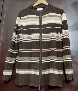 Coffee Brown🟤 Zipper Sweater For 44 Bust
