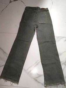 Olive Green Wide Leg Jeans