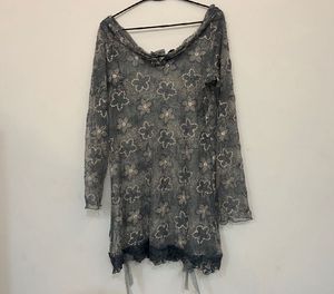 Y2k Floral Lace Long Sleeve Dress