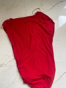 ZARA Red Draped Wrap-Style Top