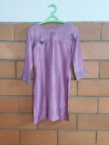Lavender Kurti with Embroidery