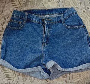 Denim Roll Cuff Shorts