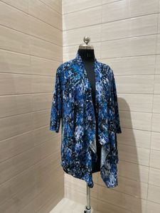 Blue Print Open Front Cardigan