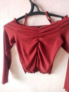Trendy strap elastic pico top