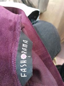 Burgundy Velvet Casual Lounge Pant