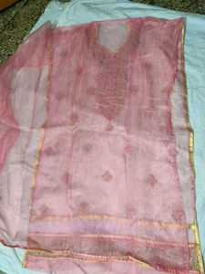 Pretty Organza Embroidered Kurta Unstitched