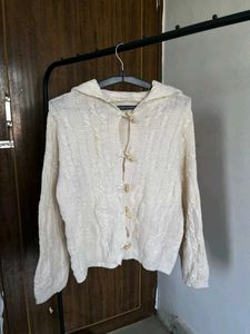 Hooded Knit Cardigan