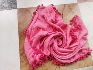 Pink Pom-Pom Scarf