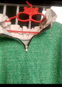 IMPORTED KOREAN Green Half-Zip Pullover