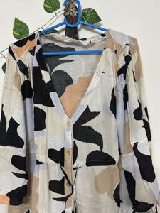 Abstract Print Midi Dress